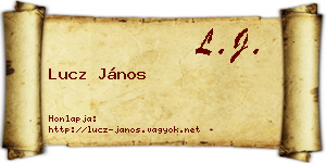 Lucz János névjegykártya