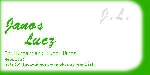 janos lucz business card